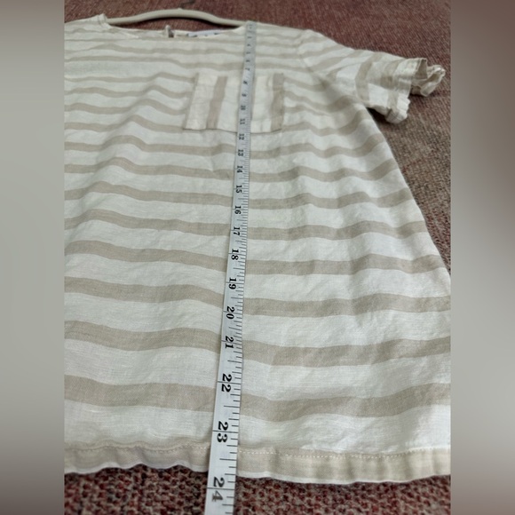 Liz Claiborne boxy striped linen/ cotton blend top size medium - Picture 3 of 5